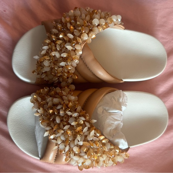 Tory Burch Logan Embellished Slides - Picture 1 of 4